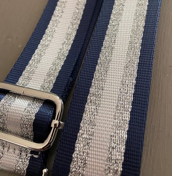 Canvas Handbag Strap - Navy Stripe